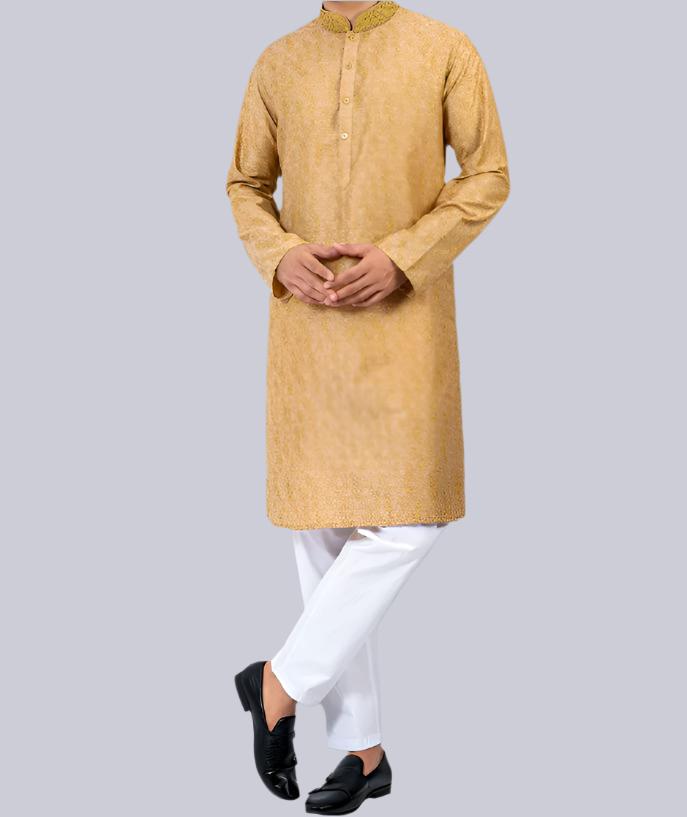 Men's Biscuit/Golden color Panjabi/Kurta